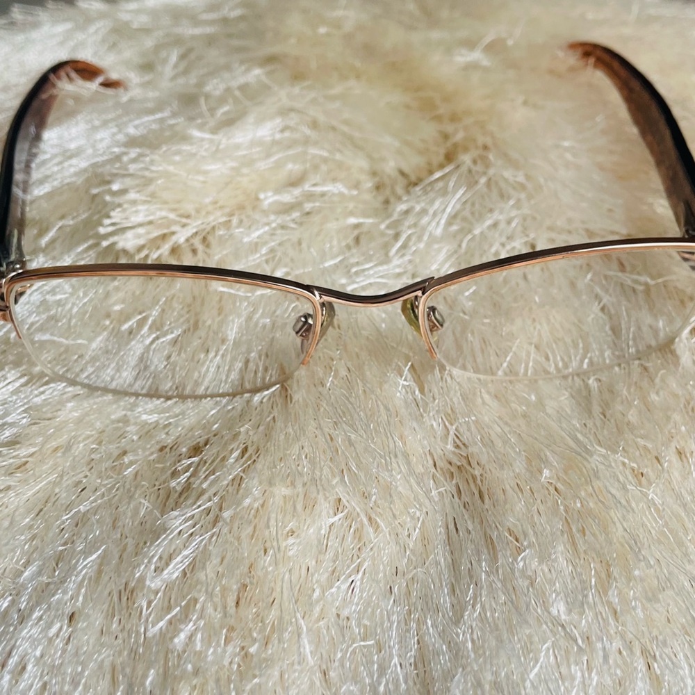 Authentic Burberry Eyeglass Frames Gold Clear Bro… - image 5